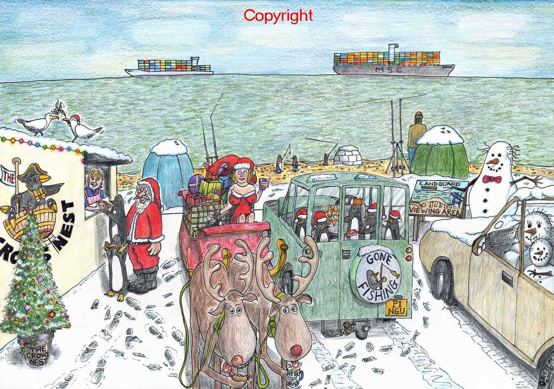 Felixstowe Viewing Point Christmas card.